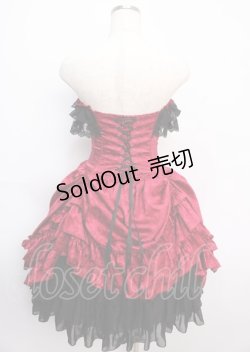画像2: ATELIER PIERROT / 薔薇ジャガードバッスルコルセットワンピース  ワイン Y-25-02-21-171-EL-OP-SZ-ZY