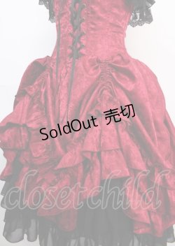 画像3: ATELIER PIERROT / 薔薇ジャガードバッスルコルセットワンピース  ワイン Y-25-02-21-171-EL-OP-SZ-ZY