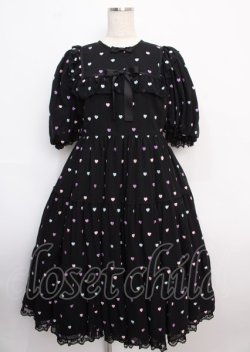 画像1: Angelic Pretty / Candy Petit Heartワンピース  黒 Y-25-02-21-179-AP-OP-AS-ZS