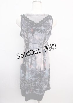 画像2: OZZ ANGELO / 絵画柄ワンピース  ブルー Y-25-02-21-186-OO-TO-SZ-ZY