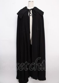 Moi-meme-Moitie / クロスローズ刺繍マント  ブラック Y-25-02-21-191-MO-JA-SZ-ZT073