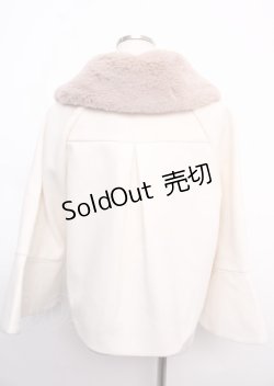 画像2: axes femme POETIQUE / ベルスリーブショートコート M 生成り Y-25-02-21-193-AX-CO-SZ-ZT-C027