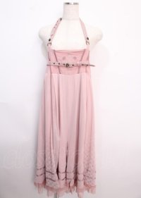 Ozz oneste / 薔薇刺繍ホルターオールインワン  ピンク Y-25-02-21-212-OO-OP-SZ-ZS