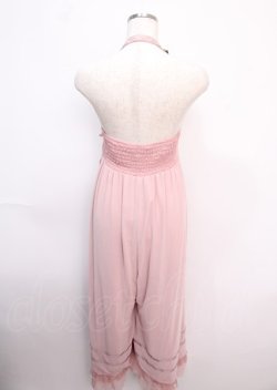 画像2: Ozz oneste / 薔薇刺繍ホルターオールインワン  ピンク Y-25-02-21-212-OO-OP-SZ-ZS