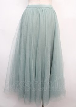 画像2: axes femme / ロングチュールスカート F ミント Y-25-02-21-222-AX-SK-SZ-ZI