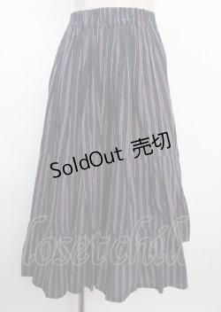 画像1: Physical Drop / 3段ティアードスカート  紺 Y-25-02-21-231-LO-SK-SZ-ZT108