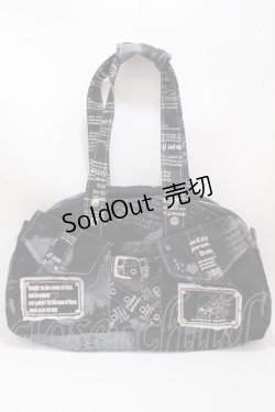 画像1: HN+nois / 英字プリントハンドバック  黒 Y-25-02-21-036-HN-BG-SZ-ZY