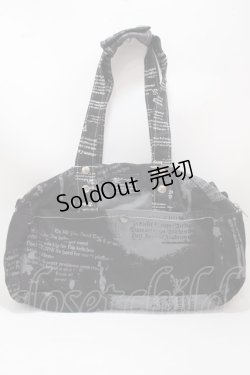 画像2: HN+nois / 英字プリントハンドバック  黒 Y-25-02-21-036-HN-BG-SZ-ZY