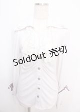 Sixh.&HONEY / バックレース襟付きスナップボタンカーデ  白 Y-25-02-26-001-GO-TO-SZ-ZY