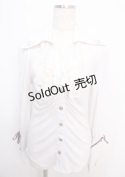 画像1: Sixh.&HONEY / バックレース襟付きスナップボタンカーデ  白 Y-25-02-26-001-GO-TO-SZ-ZY