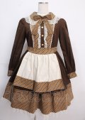 Angelic Pretty /Sweetカプチーノワンピース - ブラウン Y-25-02-26-032-AP-OP-SZ-ZY
