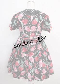画像2: Angelic Pretty / Fresh Strawberry Dinerワンピース  黒 Y-25-02-26-038-AP-OP-SZ-ZY
