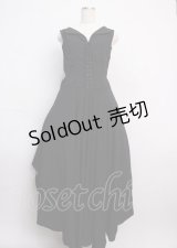 Na+H / 異素材使いレースアップワンピース  黒 Y-25-02-26-044-PU-OP-SZ-ZY