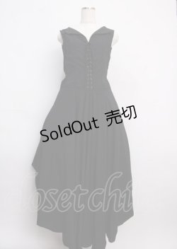 画像1: Na+H / 異素材使いレースアップワンピース  黒 Y-25-02-26-044-PU-OP-SZ-ZY