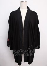 Qutie Frash / 肩あき法被カーデ  黒×赤 Y-25-02-26-008-QU-TO-SZ-ZY