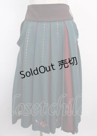 Ozz oneste /  華蝶鶴スカート  グリーン Y-25-02-26-051-OO-SK-SZ-ZS