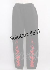 KRY CLOTHING / HELLOKRYパンツ XL 黒ｘ赤 Y-25-02-26-064-EL-PA-SZ-ZY