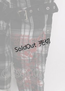 画像3: MAD /フラップ付きチェック柄カスタムセパレートスカート L グレー Y-25-02-26-068-PU-SK-SZ-ZY