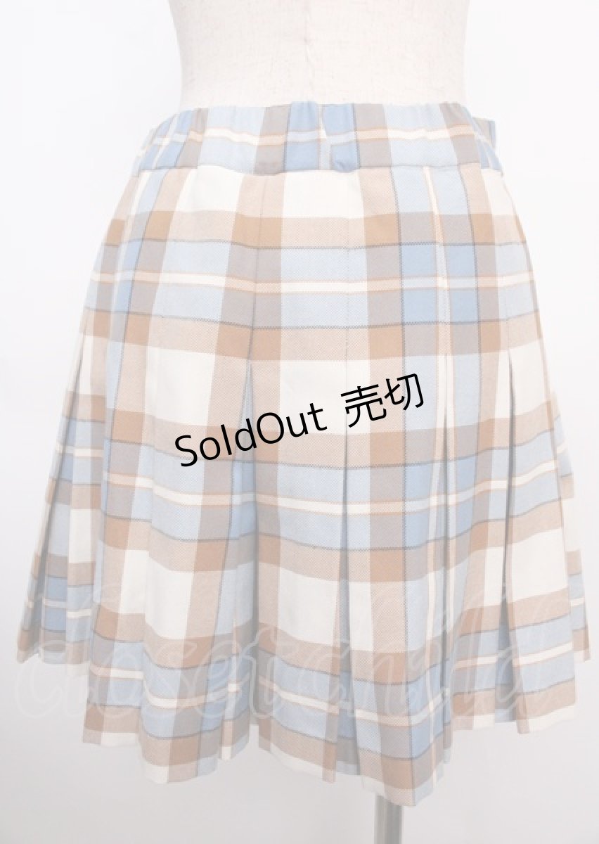 画像2: 【SALE】MILK / TARTANキュロット  サックス×ベージュ Y-25-02-26-081-ML-PA-SZ-ZT425 (2)