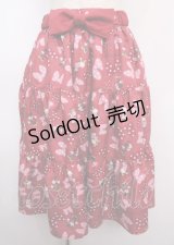 Emily Temple cute / ミニー&デイジー/Ribbon Ribbon スカート  レッド Y-25-02-26-084-ET-SK-SZ-ZY