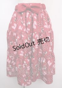 Emily Temple cute / ミニー&デイジー/Ribbon Ribbon スカート  レッド Y-25-02-26-084-ET-SK-SZ-ZY