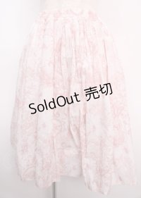 EXCENTRIQUE /Crystal Palaceスカート  白ｘピンク Y-25-02-26-086-EL-SK-AS-ZY