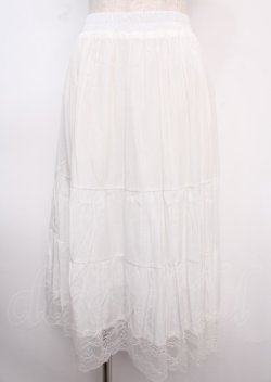 画像1: MARBLE / フリルペチスカート M 白 Y-25-02-26-091-GO-SK-SZ-ZS