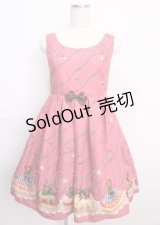 Emily Temple cute / chatonチョコレートウエストリボンワンピース  ディープピンク Y-25-02-26-014-ET-OP-SZ-ZY