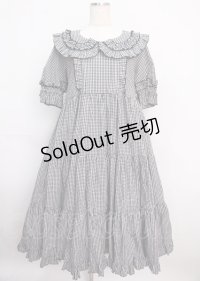 Physical Drop / 衿付きティアードワンピース長袖  黒ｘ白 Y-25-02-26-020-LO-OP-AS-ZY
