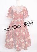 PINK HOUSE / Rambling Heartsプリントパッチワークワンピース  赤 Y-25-02-26-022-LO-OP-AS-ZY