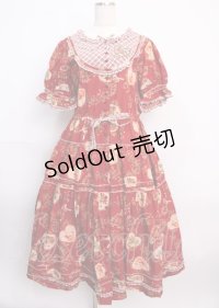 PINK HOUSE / Rambling Heartsプリントパッチワークワンピース  赤 Y-25-02-26-022-LO-OP-AS-ZY