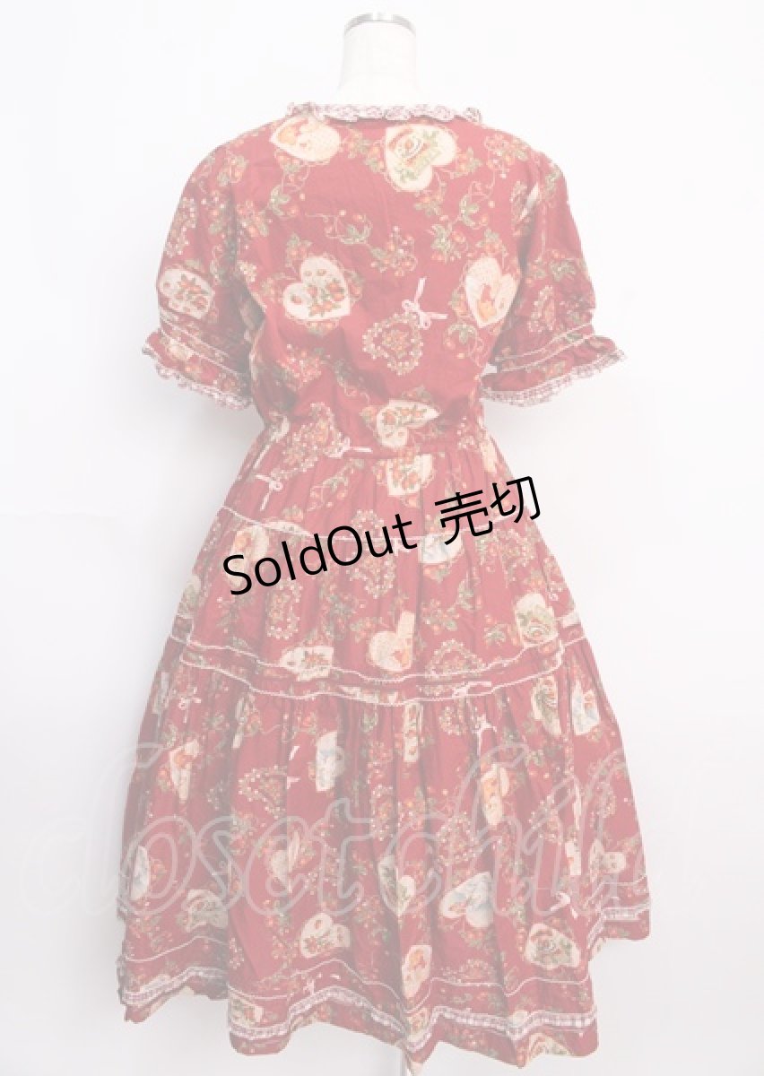 画像2: PINK HOUSE / Rambling Heartsプリントパッチワークワンピース  赤 Y-25-02-26-022-LO-OP-AS-ZY (2)