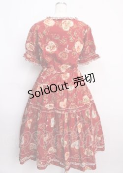 画像2: PINK HOUSE / Rambling Heartsプリントパッチワークワンピース  赤 Y-25-02-26-022-LO-OP-AS-ZY