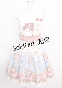 BABY,THE STARS SHINE BRIGHT / Alice in the Crystal Palace柄Ribbonジャンパースカート  シロ Y-25-02-26-026-BA-OP-SZ-ZY