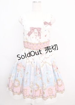 画像1: BABY,THE STARS SHINE BRIGHT / Alice in the Crystal Palace柄Ribbonジャンパースカート  シロ Y-25-02-26-026-BA-OP-SZ-ZY