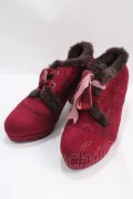 axes femme / 刺繍入りファーブーティー S ワイン Y-25-02-27-041-AX-SH-SZ-ZT-K003