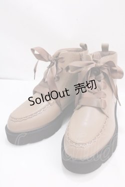 画像1: axes femme / レースアップショートブーツ L モカ Y-25-02-27-048-AX-SH-SZ-ZY