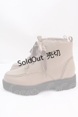画像2: axes femme / レースアップショートブーツ L モカ Y-25-02-27-048-AX-SH-SZ-ZY