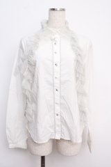 Jane Marple /ラメチュールブラウス  白 Y-25-02-27-052-JM-BL-SZ-ZY