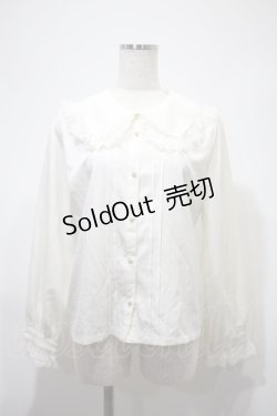 画像1: axes femme POETIQUE / レースデザインビッグ襟ブラウス  キナリ Y-25-02-27-056-AX-BL-SZ-ZY
