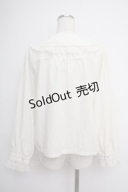 画像2: axes femme POETIQUE / レースデザインビッグ襟ブラウス  キナリ Y-25-02-27-056-AX-BL-SZ-ZY