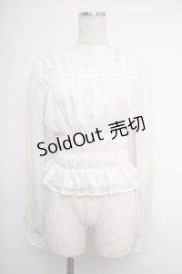 axes femme POETIQUE / シアーギャザーブラウス M 生成り Y-25-02-27-059-AX-BL-SZ-ZI