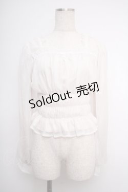 画像1: axes femme POETIQUE / シアーギャザーブラウス M 生成り Y-25-02-27-059-AX-BL-SZ-ZI