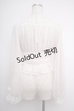 画像2: axes femme POETIQUE / シアーギャザーブラウス M 生成り Y-25-02-27-059-AX-BL-SZ-ZI