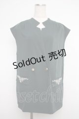 axes femme / ポケット刺繍キザミジレ M グリーン Y-25-02-27-062-AX-TO-SZ-ZI