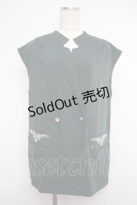 axes femme / ポケット刺繍キザミジレ M グリーン Y-25-02-27-062-AX-TO-SZ-ZI
