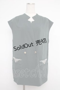 画像1: axes femme / ポケット刺繍キザミジレ M グリーン Y-25-02-27-062-AX-TO-SZ-ZI