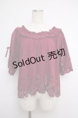 axes femme / カットワークフラワープルオーバー M ワイン Y-25-02-27-065-AX-TO-SZ-ZI