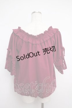 画像2: axes femme / カットワークフラワープルオーバー M ワイン Y-25-02-27-065-AX-TO-SZ-ZI