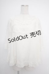 axes femme / フラワーレース半袖シフォントップス M 生成り Y-25-02-27-067-AX-TO-SZ-ZY